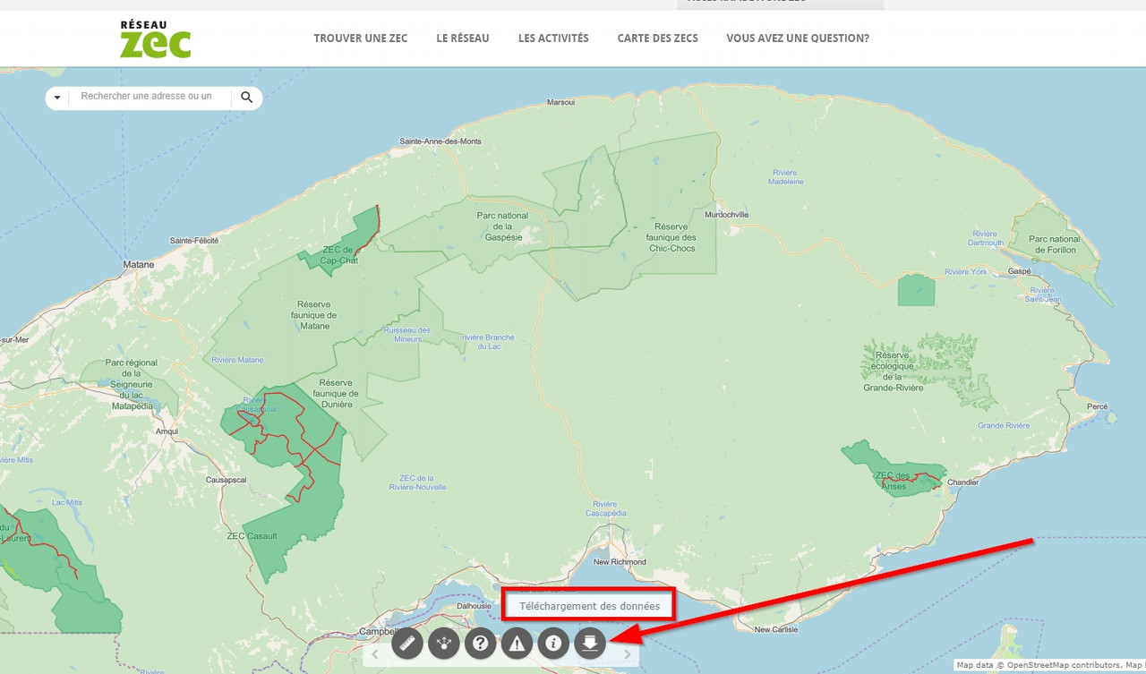 Sepaq Map Cartographie Numérique - Garmin - Sepaq - Navigation avec GPS ...
