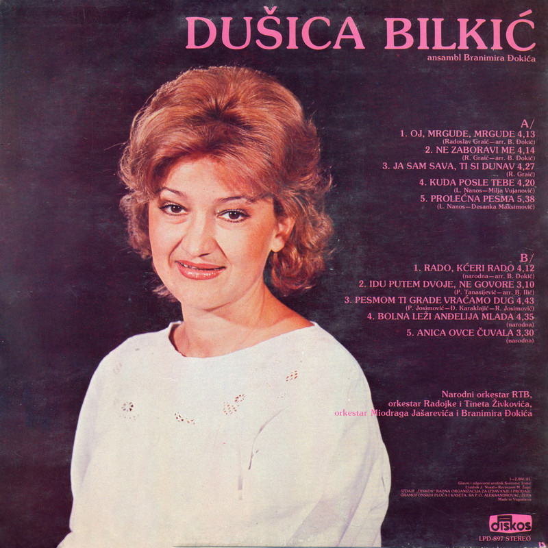 Dusica Bilkic 1981. LP Zadnja