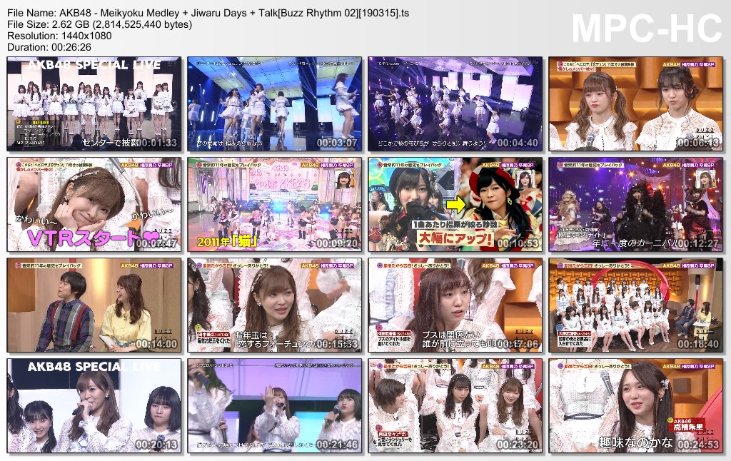 AKB48 - Meikyoku Medley   Jiwaru Days   Talk[Buzz Rhythm 02][190