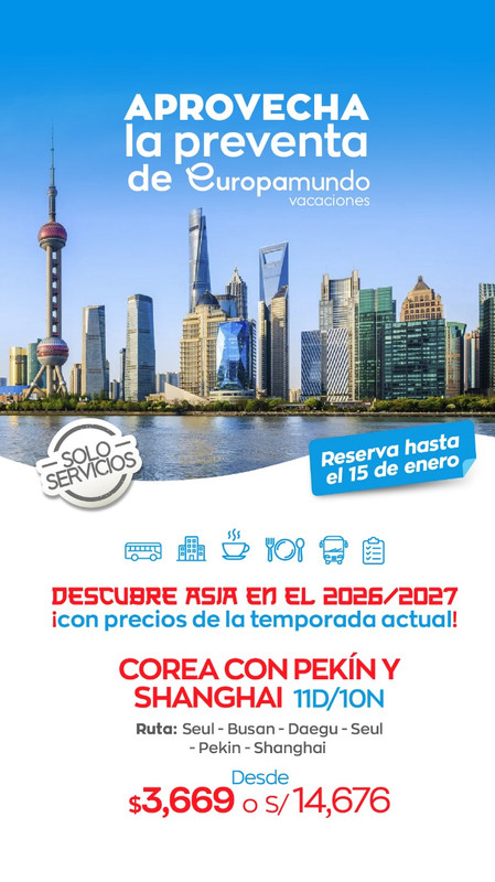 Corea con Pekín y Shanghái