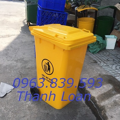 Thùng rác y tế 240lit, thùng rác 240L nắp đậy kín, thùng rác công cộng 0963.839.593 Loan Thung-dung-rac-moi-truong-240-L-co-2-banh-xe