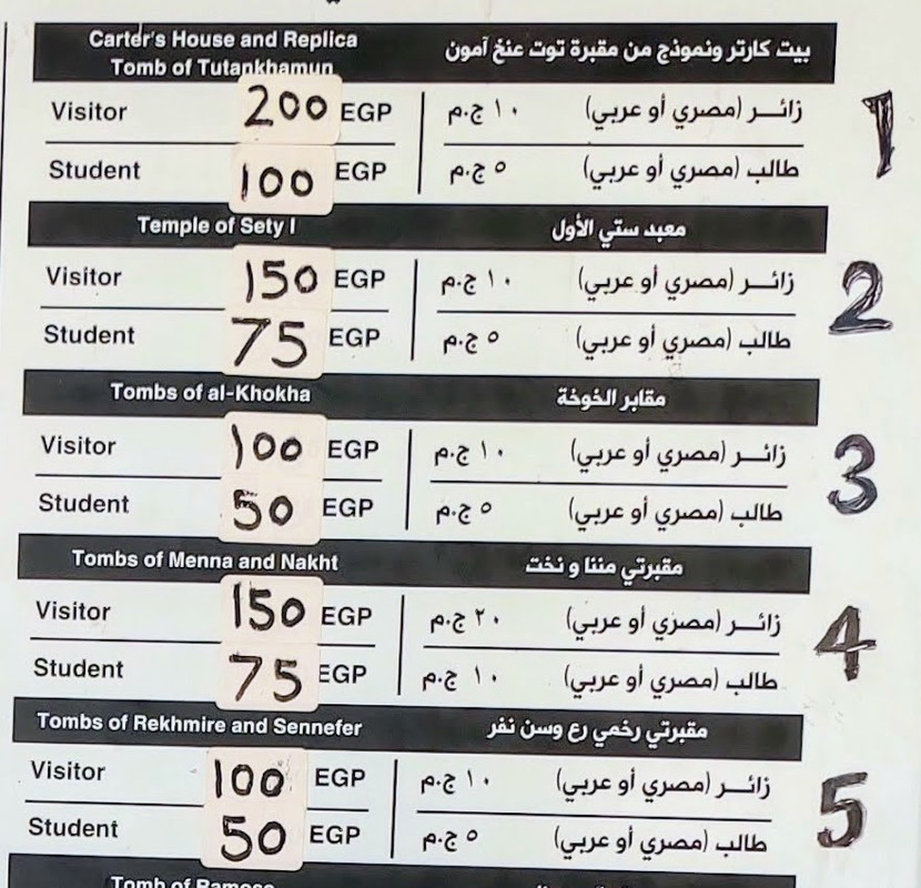 Precios West Bank Lúxor - Enero 2024 - Precios Entradas a Monumentos y Museos de Egipto - Foro Egipto