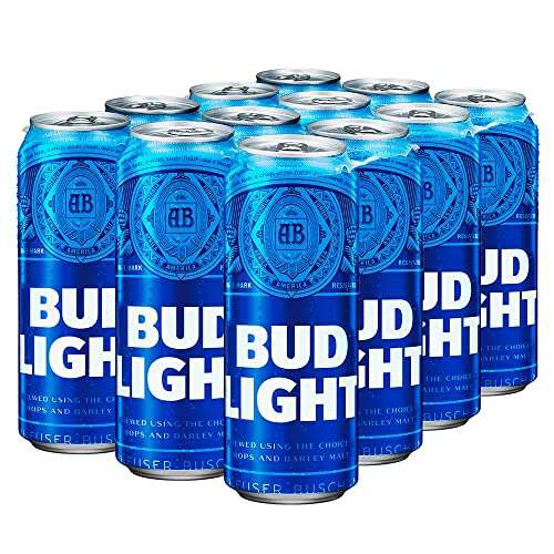 Amazon: Cerveza Clara American Lager Bud Light 12 Latones de 710ml 
