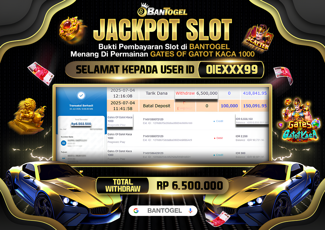 BUKTI JACKPOT LUNAS BANTOGEL