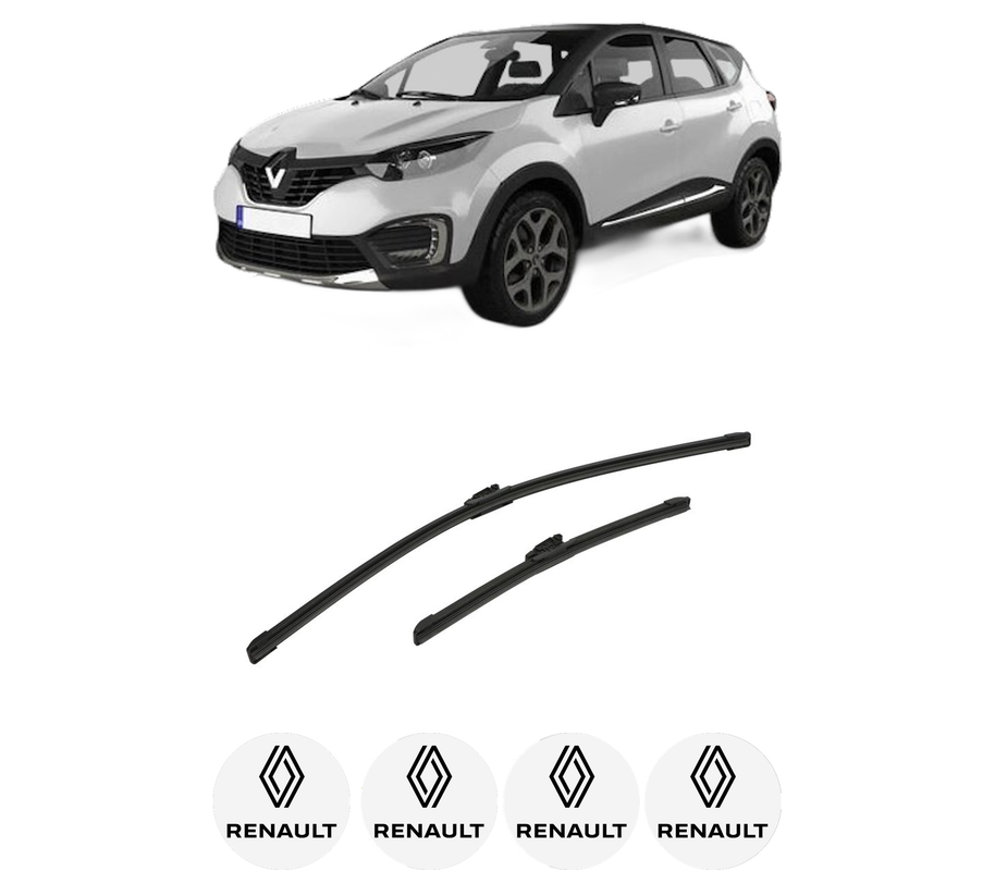 Set stergatoare auto RENAULT CAPTUR I (J5_, H5_) din 2013-2018, pentru parbriz auto, 2 bucati, Bosch Aerotwin, din cauciuc siliconat rezistent, 4 Stickere Auto RENAULT