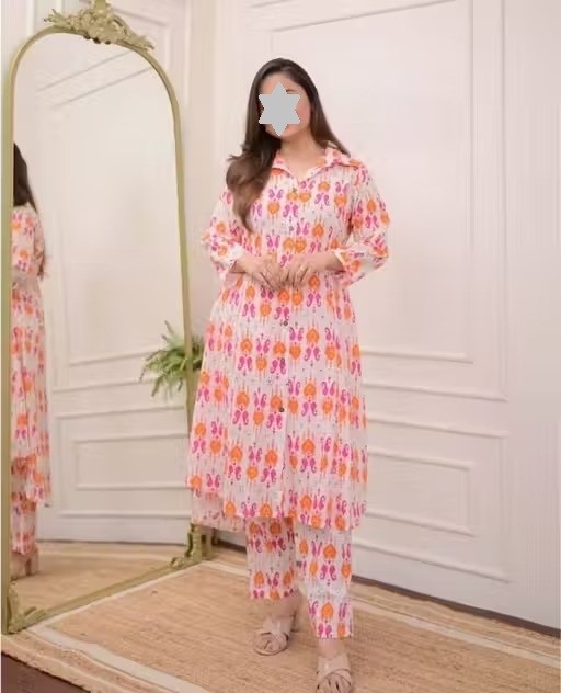 Cotton Co-Ords Set For Women Color 1 (KS164)