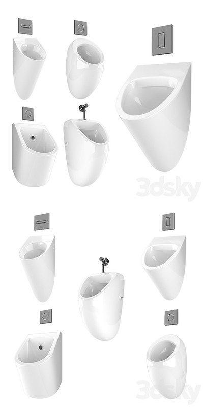 Urinal with flush buttons 2 set