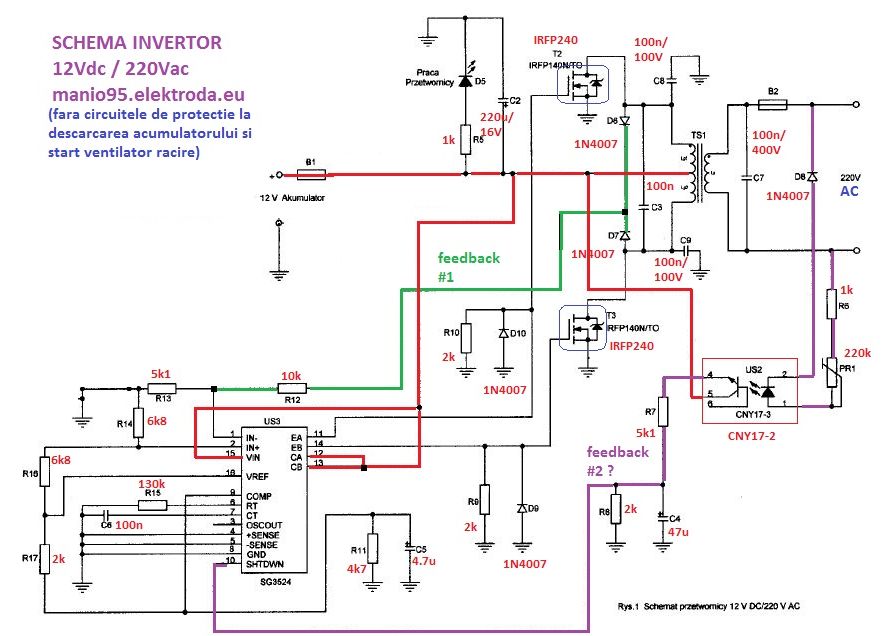 Invertor SG3524 12Vdc/220Vac - HELP! - Alimentatoare, surse - ELFORUM -  Forumul electronistilor