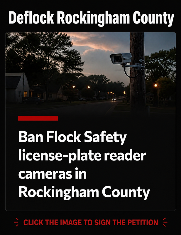 Ban Flock Safety license-plate reader cameras in Rockingham County