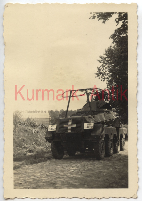 Foto Wehrmacht Polen Feldzug Panzer Spähwagen 8 Rad 263 Funker
