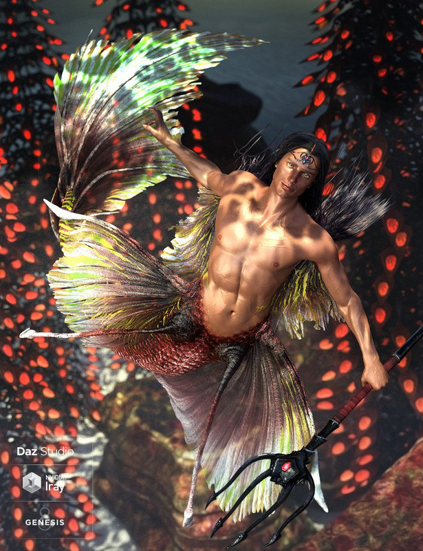 Alascanus Merman for Genesis 8 Male(s) plus Mertail and Fins