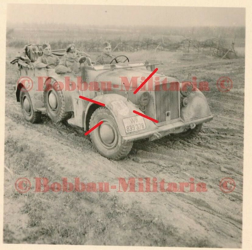 Horch 901 mittl. Einheits-PKW Kübelwagen camo Emblem Sturmgeschütz Abt.197