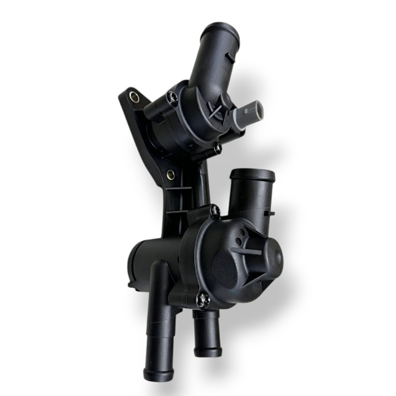 Volkswagen Audi Coolant Thermostat Housing Assembly for Polo Sedan Vento 1.6 MPI Golf MK6 Jetta 1.4 TSI Passat Tiguan EA111 (OE: 03C121111AM / 03C121111P / 03C121111M / 03C121111AG)