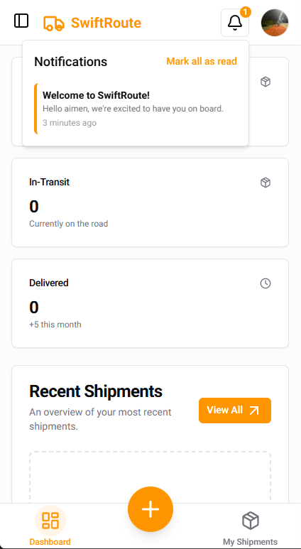 Shipper Dashboard
