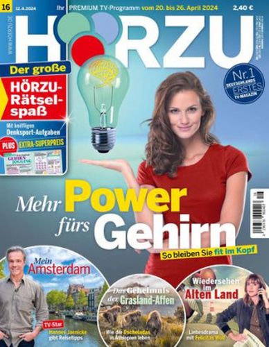 Cover: Hörzu Fernsehzeitschrift No 16 vom 12  April 2024