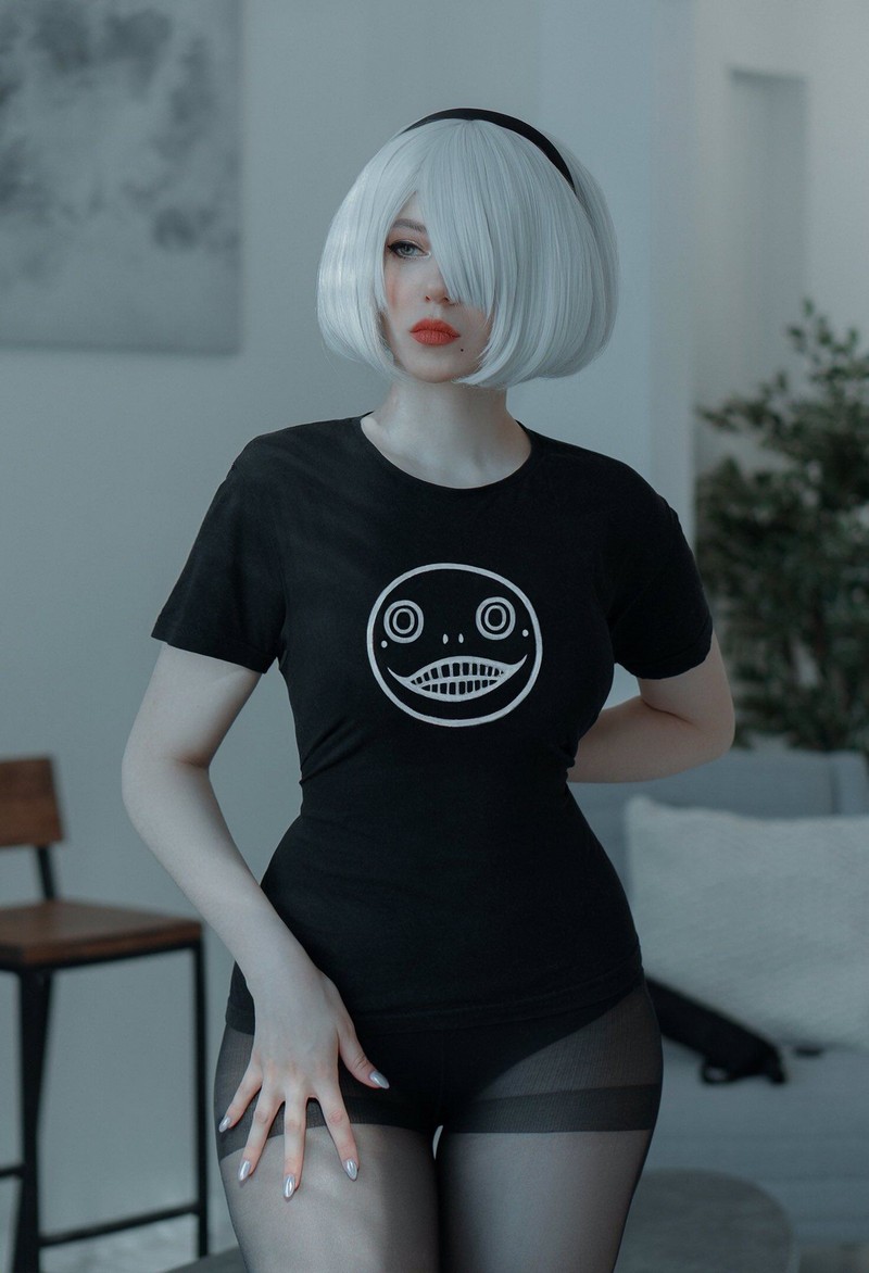 Alina Becker 2B 黑色内衣短发 Cosplay 尼尔机械纪元写真【42P-98.9M】插图5