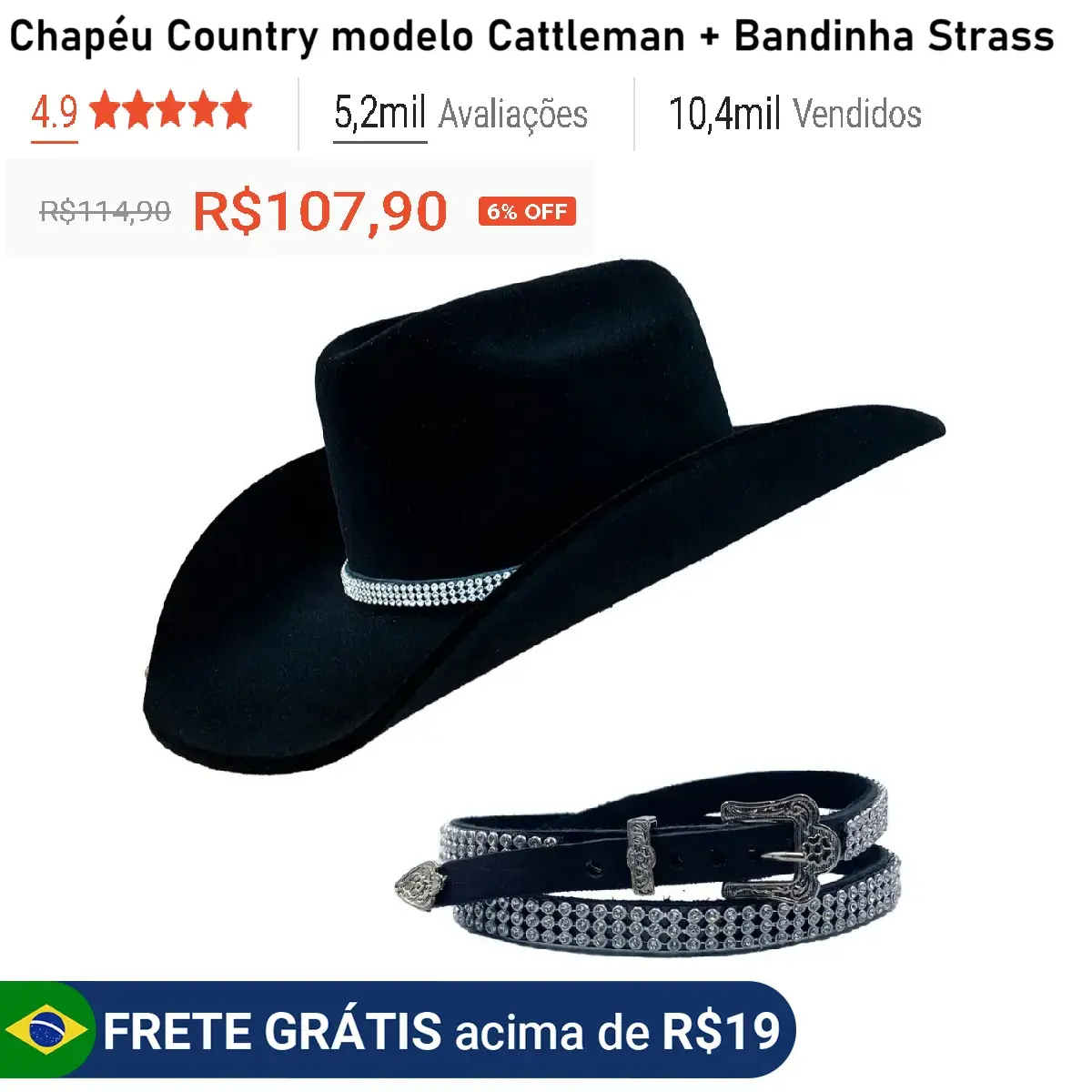 Chapéu Feminino Cattleman
