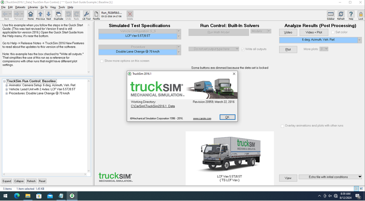 Working with Mechanical Simulation TruckSim 2016.1 full