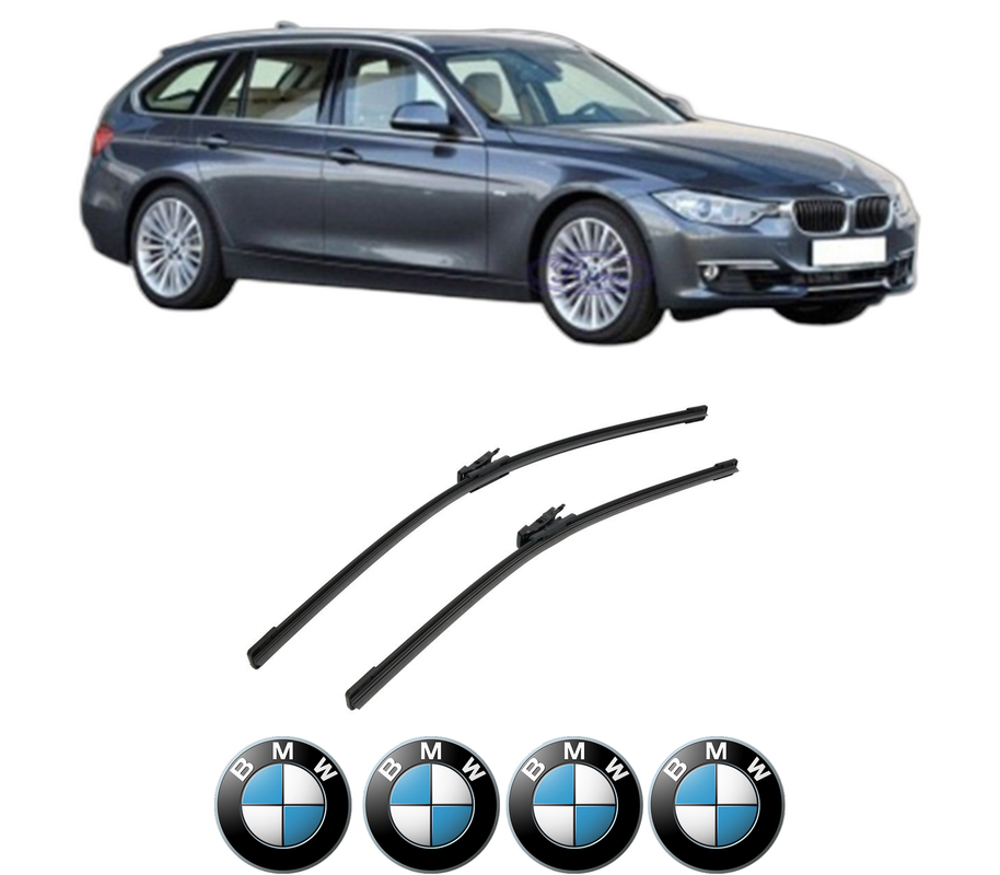 Set stergatoare auto BMW Seria 3 Touring Van (F31) din 2012-2019, pentru parbriz auto, 2 bucati, Bosch Aerotwin, din cauciuc siliconat rezistent, 4 Stickere Auto BMW Seria