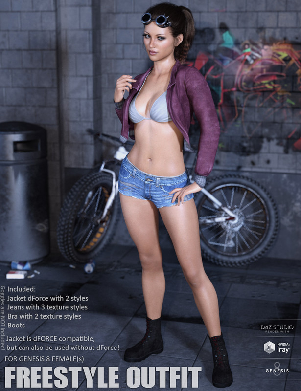 Freestyle Outfit for Genesis 8 Females Freestyle Outfit for Genesis 8 Females