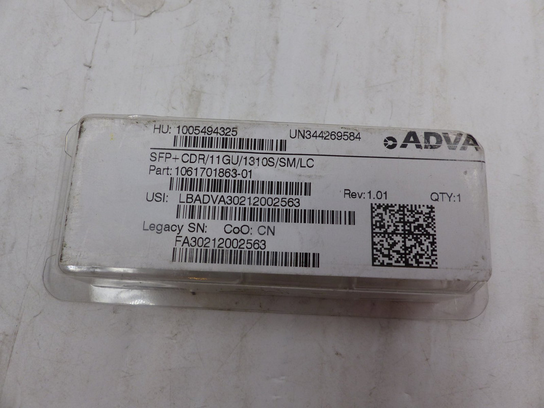 ADVA 1061701863-01 SFP+CDR/11GU/1310S/SM/LC TRANCEIVER