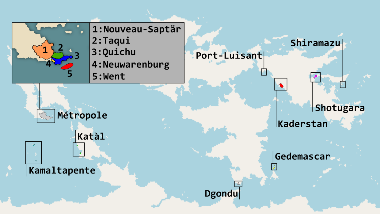 Carte des États-membres et États autonomes de la Yukanaslavie Carte des États-membres et États autonomes de la Yukanaslavie