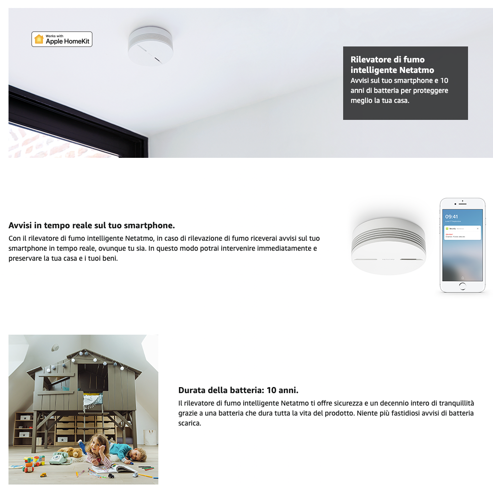 Netatmo Rilevatore Fumo Intelligente