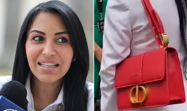 Delsa Solórzano y su Cartera Cristian Dior Delsa Solórzano, Cartera Cristian Dior