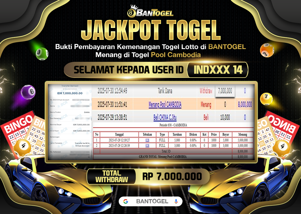 BUKTI JACKPOT LUNAS BANTOGEL