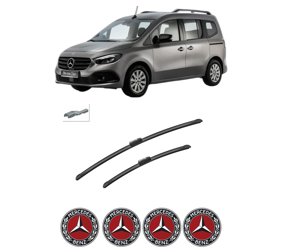 Set stergatoare auto MERCEDES-BENZ CITAN Box Body/MPV (W420) din 2021-2022, pentru parbriz auto, 2 bucati, Bosch Aerotwin, din cauciuc siliconat rezistent, 4 Stickere Auto MERCEDES-BENZ