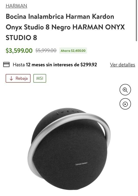 Bodega Aurrera: Excelente precio harman kardon onyx 8 
