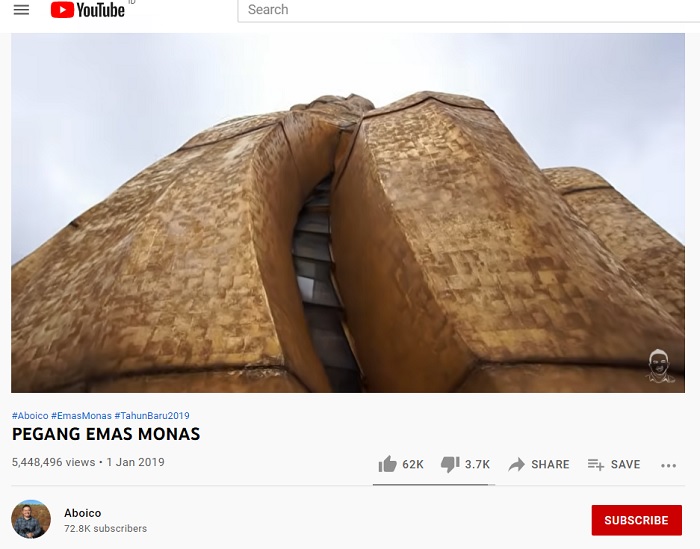 Penampakan obor Monas berlapis emas 50 kg.