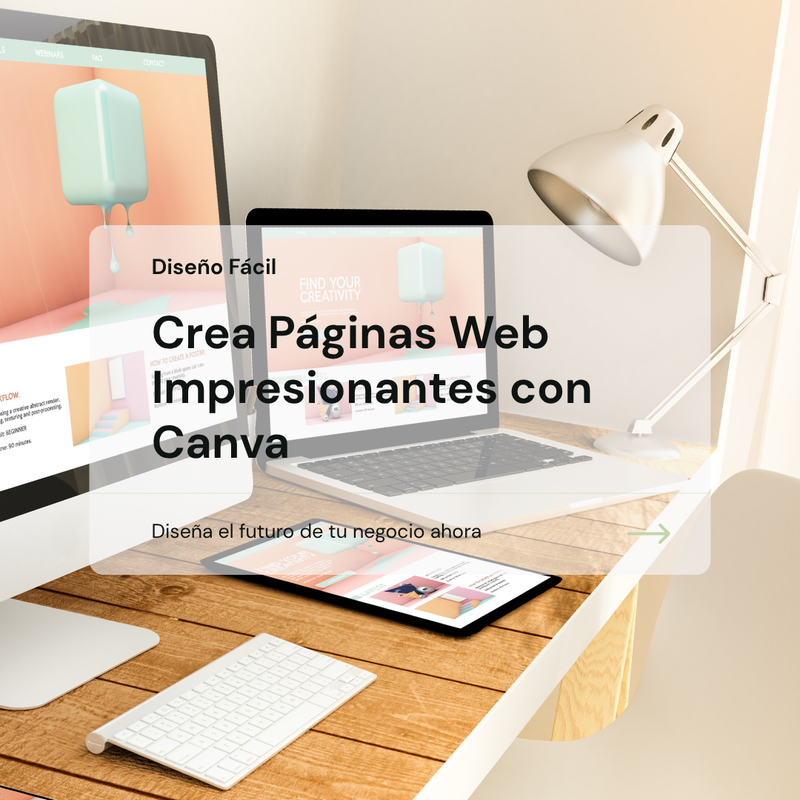 Mujer diseñando una página web en una laptop con Canva