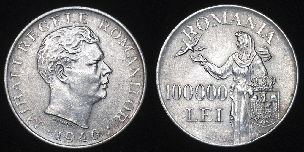 100.000 lei Rumania. Miguel I 1946. PAS6807b