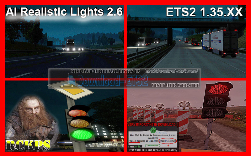 AI Realistic lights V 2.6 for ETS2 1.35.XX
