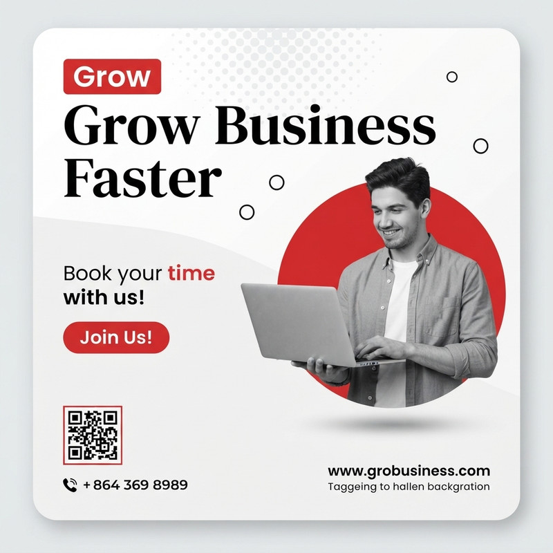 AI-generated example result for the marketing prompt: Dynamic Business Growth Social Media Ad by Prompt Craft