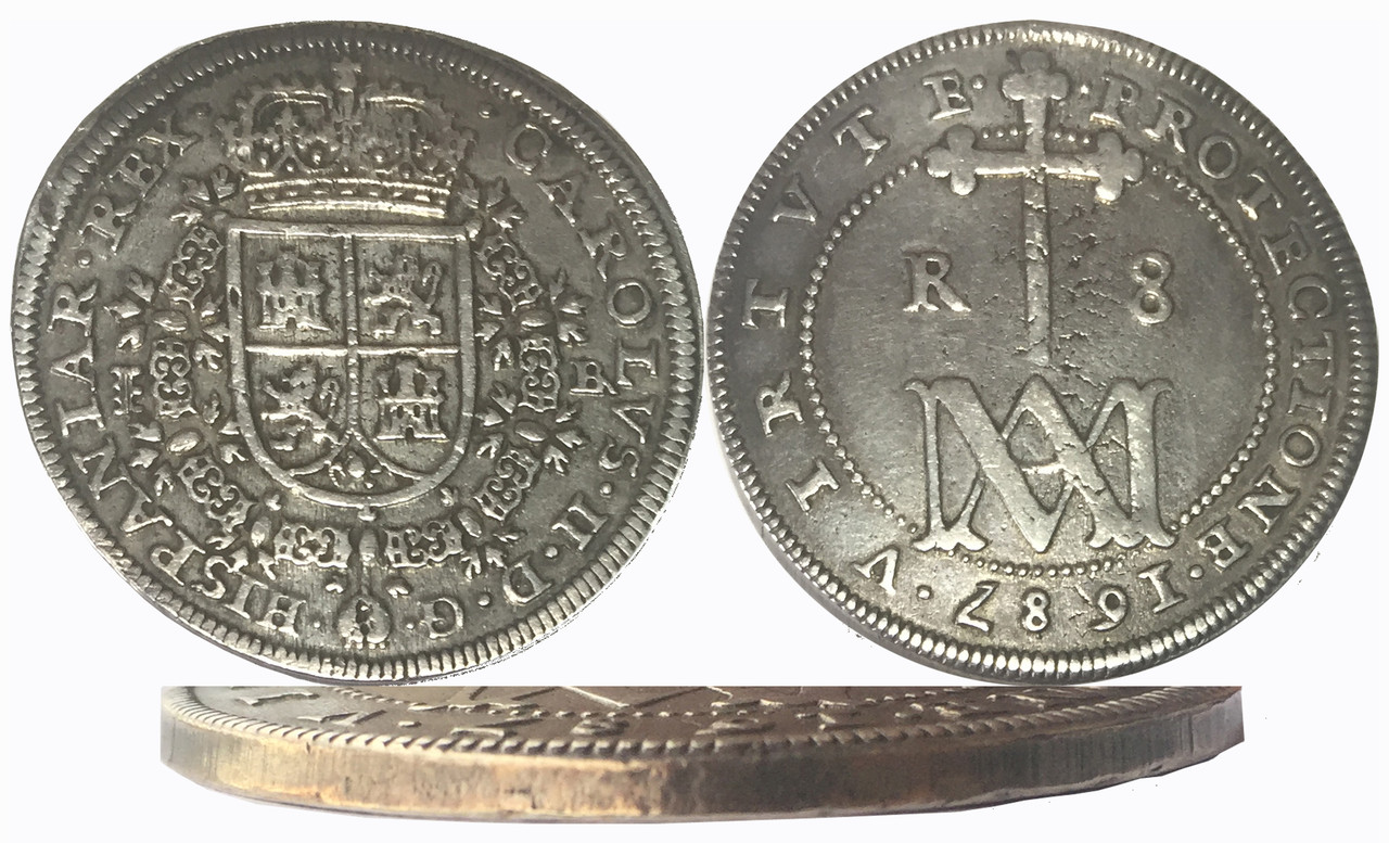 8 Reales 1687. Carlos II. Segovia BR. Tipo María. 8-R-Carlos-II-1687-Segovia-BRl