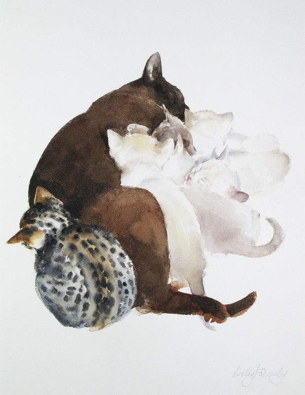 CAT-WITH-HER-KITTENS-AND-A-FRIEND-1-LF026-1