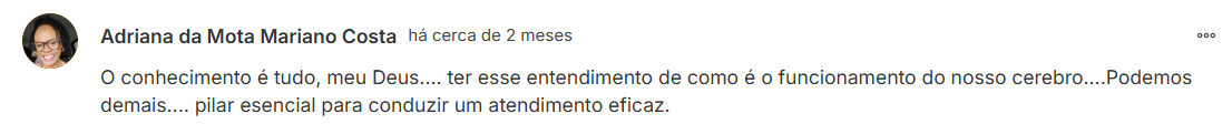 Depoimento de aluna