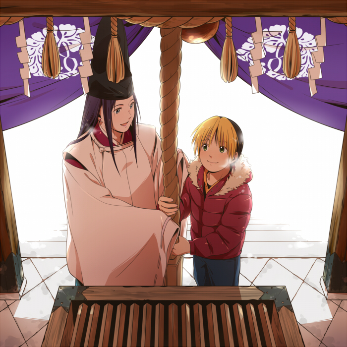 shindou hikaru and fujiwara no sai (hikaru no go) drawn by kurokiseow