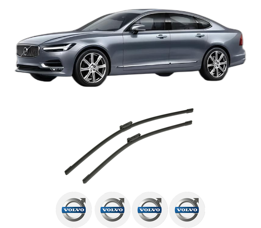 Set stergatoare auto VOLVO S90 II (234) din 2016-2023, pentru parbriz auto, 2 bucati, Bosch Aerotwin, din cauciuc siliconat rezistent, 4 Stickere Auto VOLVO