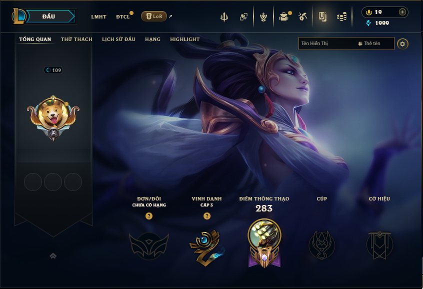 Acc LMHT # - Không Khung