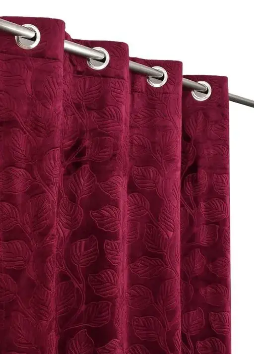 LEAF VELVET CURTAINS SET OF 1 Color 4 (R705)