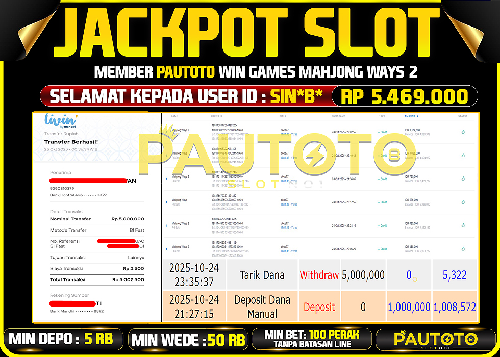 BUKTI JACKPOT LUNAS PAUTOTO
