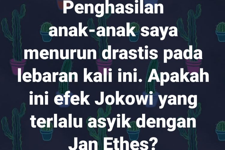 Postingan SHP yang diduga sebagai ujaran kebencian kepada Presiden Jokowi.