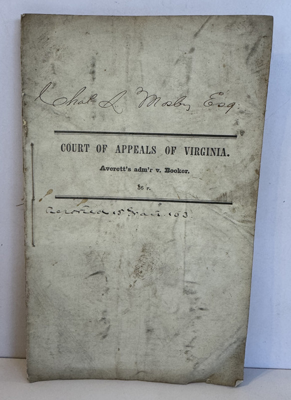 Court Of Appeals Of Virginia. Averett's adm'r v. Booker