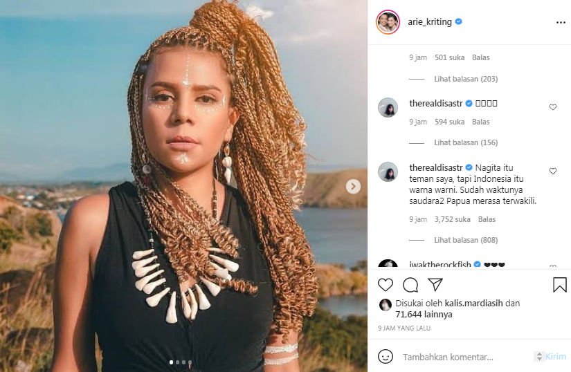 Dian Sastro mendukung Arie Kriting terkait Duta PON XX Papua