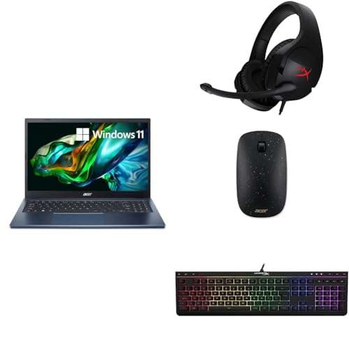 Amazon: Laptop Acer Aspire 3 Ryzen 5-7520U, 8 GB, 512 GB SSD 15.6 + Mouse de 3 Botones + HyperX Alloy Core RGB + HyperX Cloud Stinger 