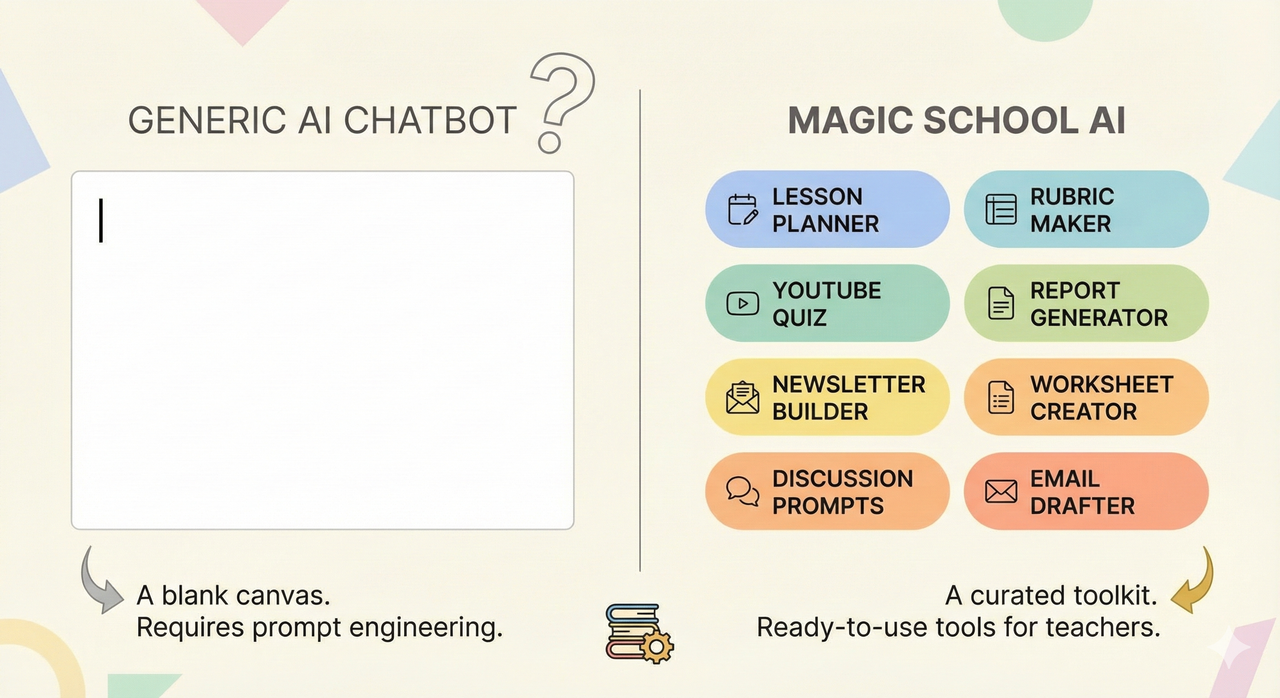 Comparison between Generic AI and Magic School AI