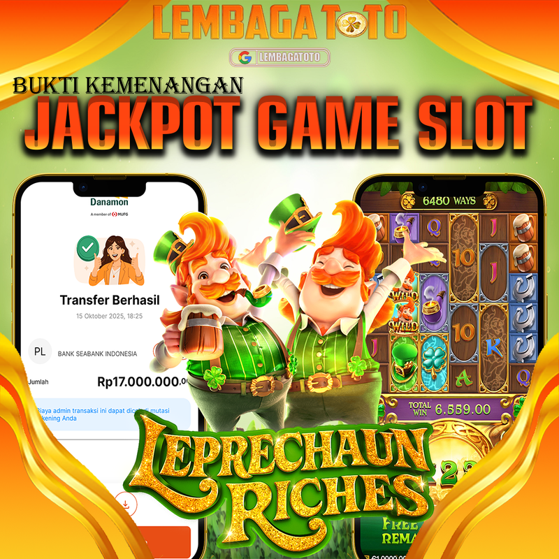 BUKTI JACKPOT 16 OCTOBER LEMBAGATOTO LEPRECHAUN RICHES Rp.17.000.000,- LUNAS